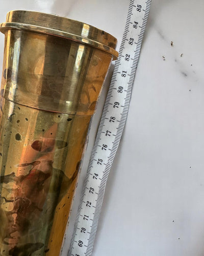 Royal Spyglass "Voyager 1818" – Exclusive, Brass, 83 cm, Handcrafted, Genuine Leather Case – Collector's Edition, Customization with Engraving for Gift