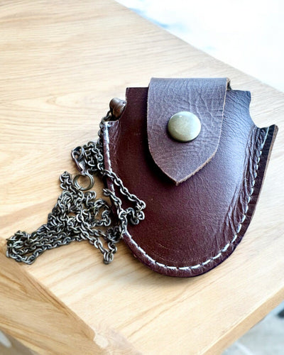Vintage Look - Glass Magnifying Lens with Leather Case, customizable with engraving