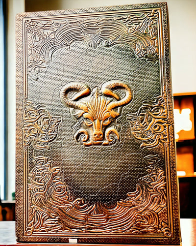 Magic Notebook, "Divine Bull" notepad - Elegant and Unique Stationery, personalized with engraving