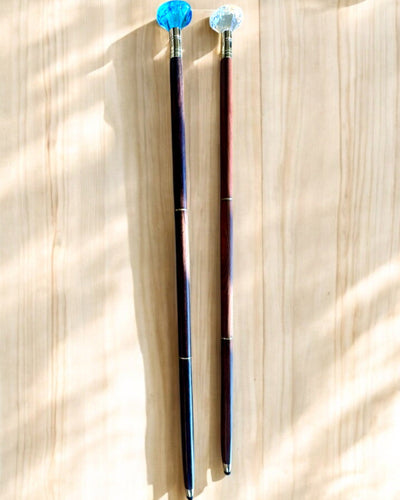 Walking cane "Diamond in bronze" - Wooden Handcrafted, engraving available