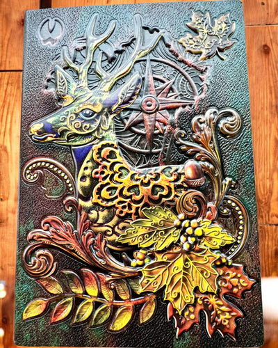 Forest Deer Notebook with Deer Motif, A5 - personalization with engraving for a gift