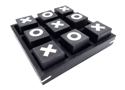 Large Wooden Tic-Tac-Toe 24x24cm - Elegant Strategy Game - G1079/B