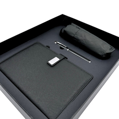 Elegant Gift Set - Leather Notebook with Umbrella and Pen in a Gift Box - EE12