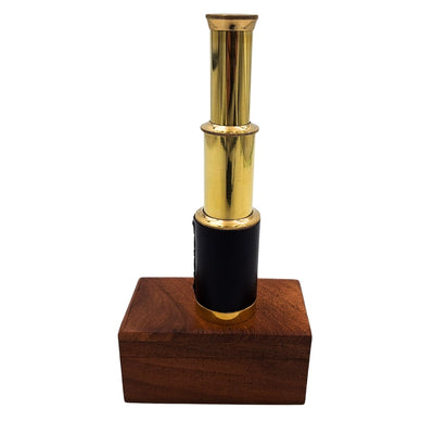 Retro Brass Spyglass in a Wooden Box - NC 1111