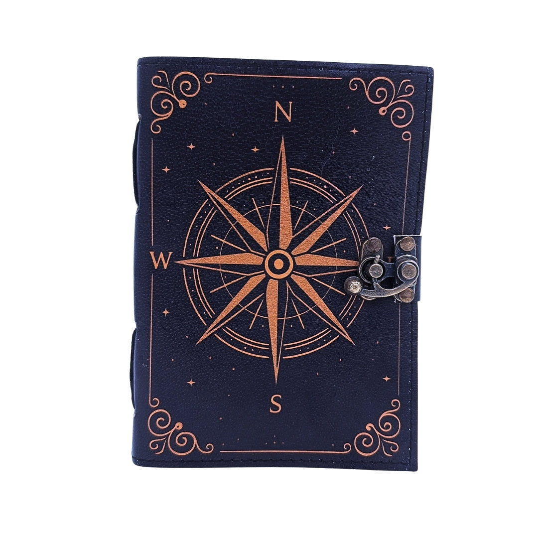 Retro Leather Notebook with Compass Rose – Gift for a Sailor - AH09