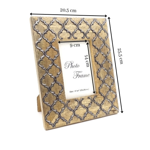 Wooden Photo Frame - Moroccan Clover - A-1133 - Photo size 15 x 10 cm