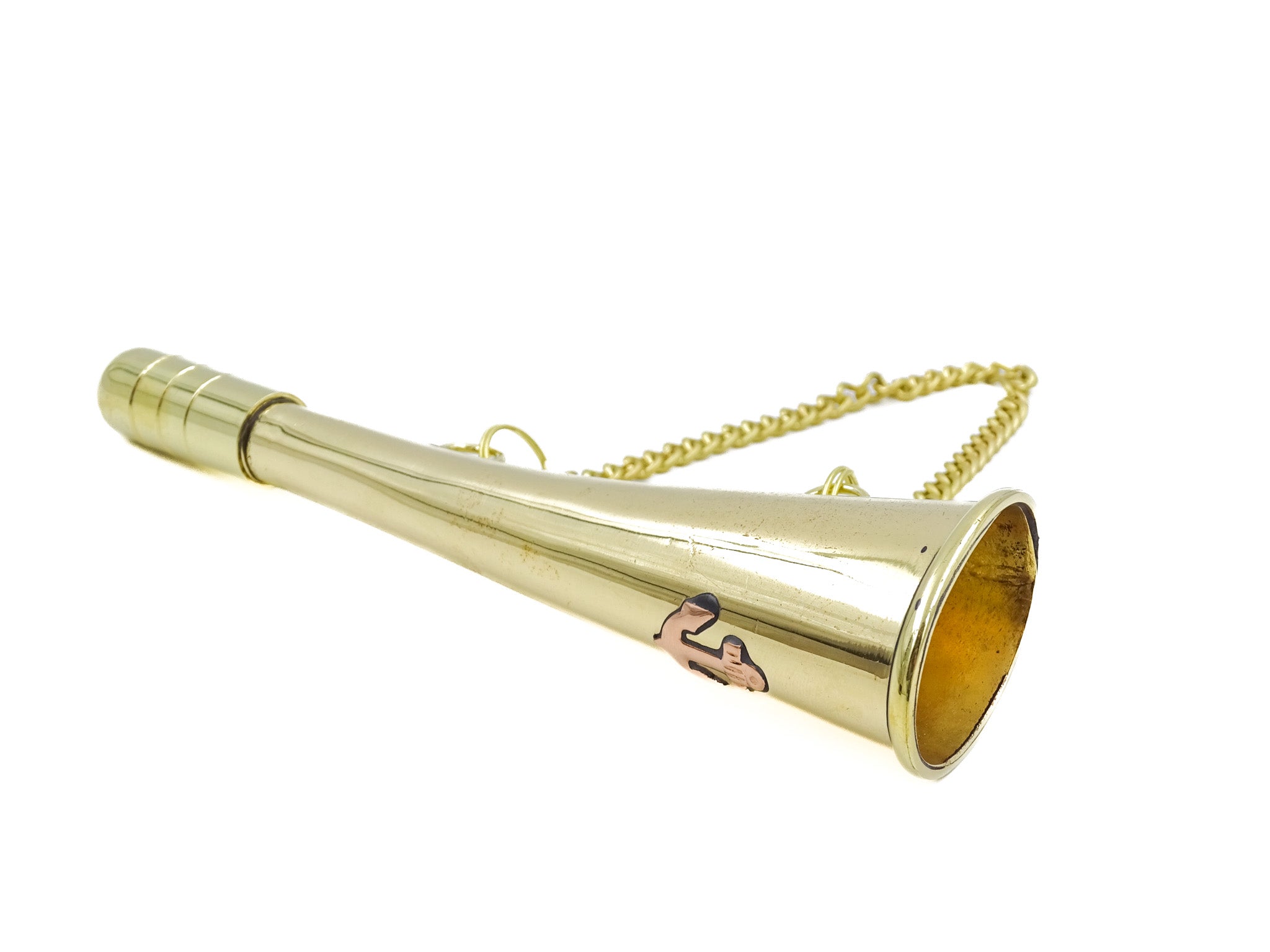 Small Brass Signal Horn with Chain - Fog Horn MIW135