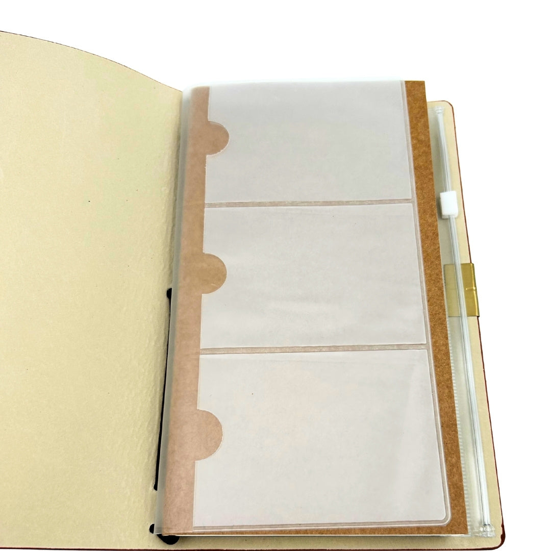 Leather Traveler's Notebook Organizer Business Card Holder Case – EE7
