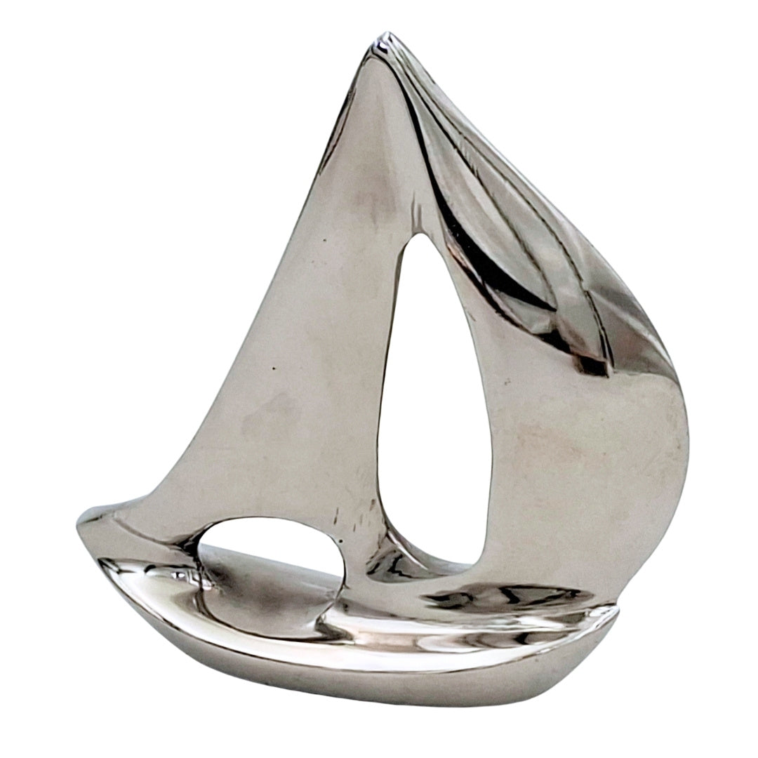 Elegant Silver Aluminum Yacht 12.5 cm with Engraving Option