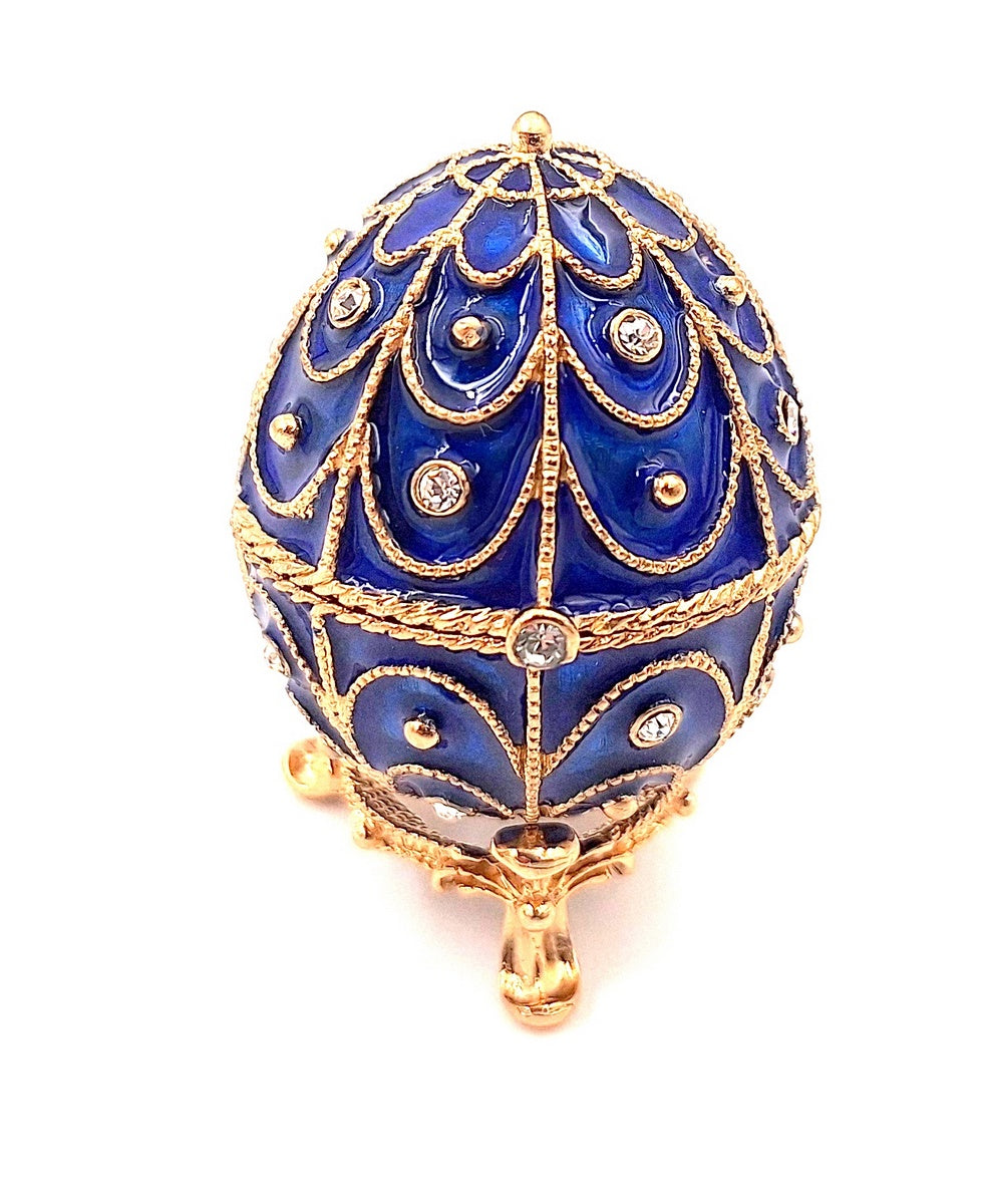 Exclusive Metal Casket with Crystals - Fabergé Egg - B0748-17 BL