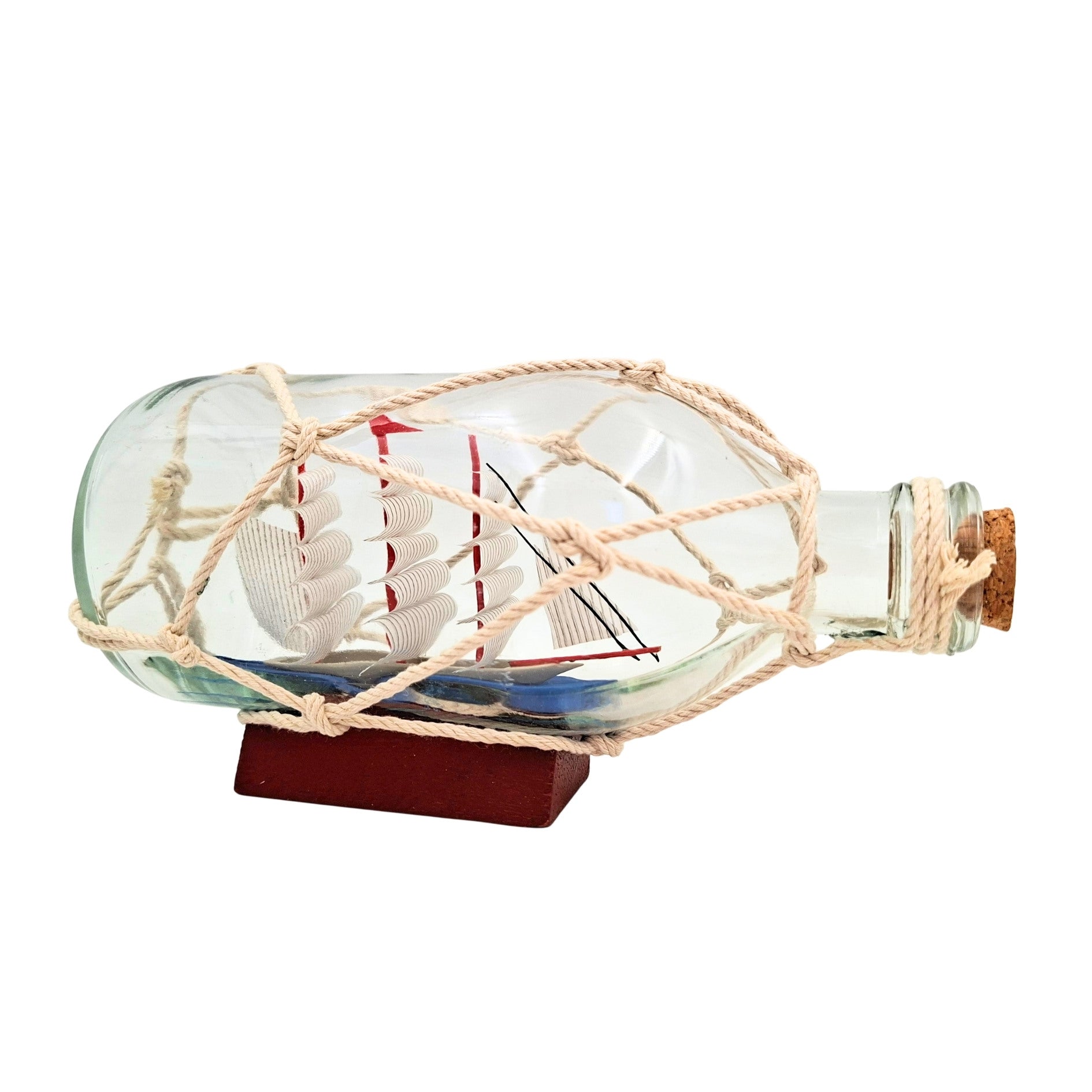 Rafandynka - Ship in a Bottle on a Wooden Base – S2036B