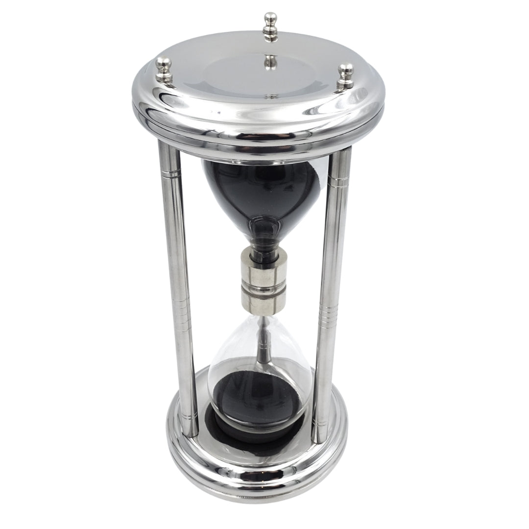Large Silver 10-Minute Hourglass - Desk Decoration - MX 3015