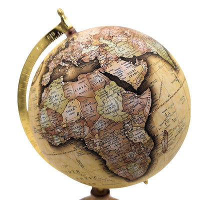 Stylish Retro Decorative Globe on a 32 cm Wooden Base with Personalization and Engraving Option