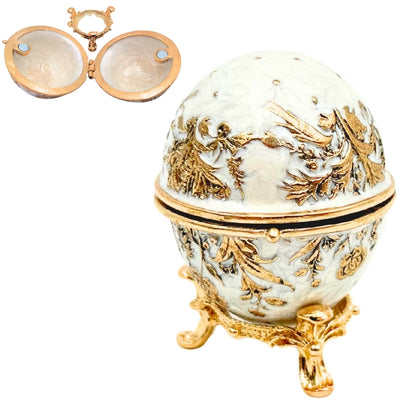 Exclusive Metal Fabergé Egg Trinket Box with Crystals - B0794-00