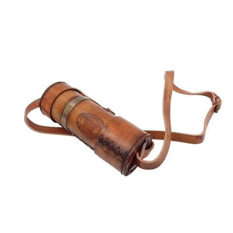 Retro Brass Leather Spyglass with Strap - Replica - NC1596