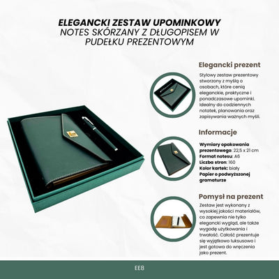 Elegant Gift Set - Leather Notebook with Pen in Gift Box – Premium – EE8