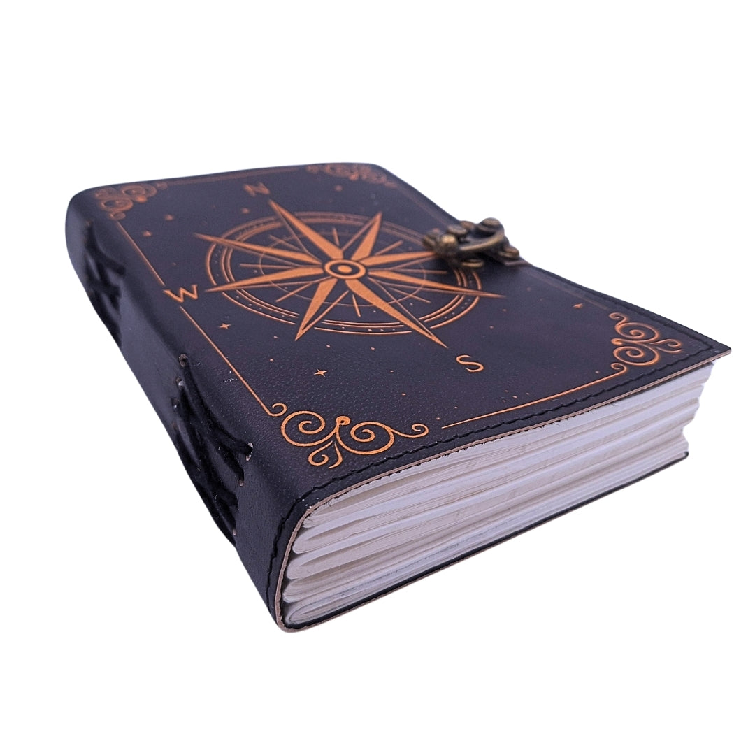 Retro Leather Notebook with Compass Rose – Gift for a Sailor - AH09