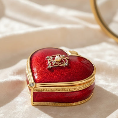 Exclusive Jewelry Trinket Box - Heart with Crystals - B0767-06RD