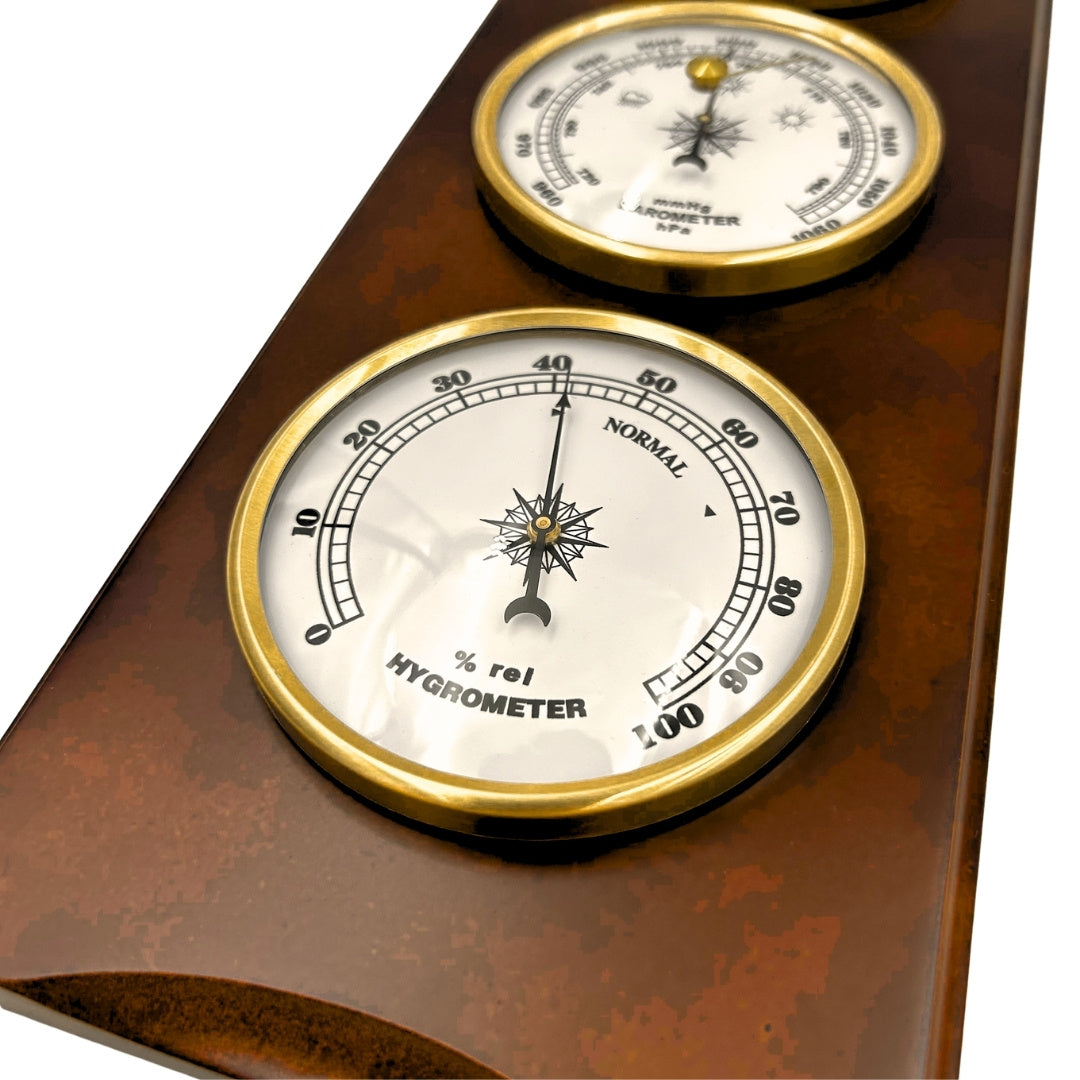 Elegant Weather Station – Barometer Thermometer Hygrometer 36cm Retro - YG336