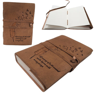 Retro Leather Notebook with Inscription 200 Pages - AH04