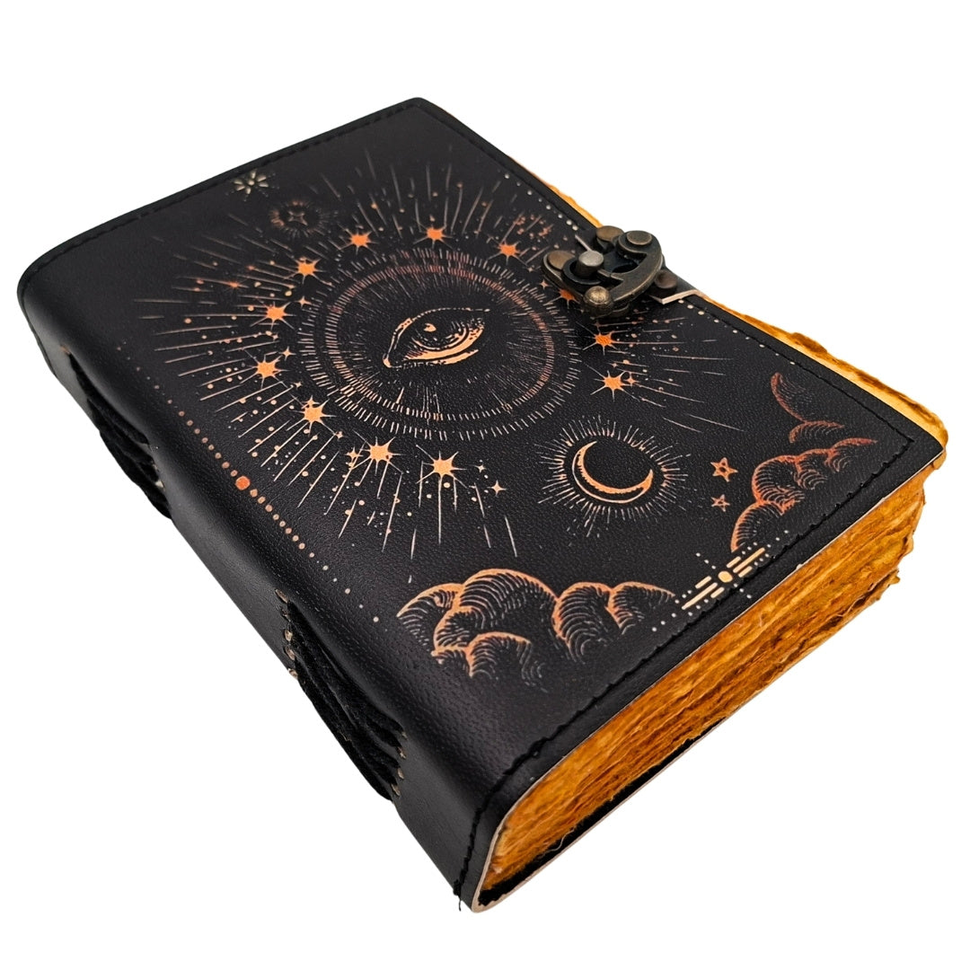 Retro Leather Notebook All-Seeing Eye - 200 Pages - Goat Leather - AH19