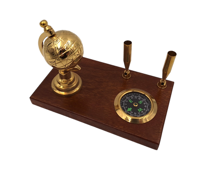 Decorative desk set: globe, compass, pen holders - NC2144EZS