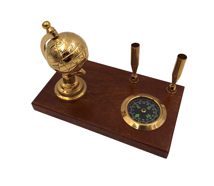 Decorative desk set: globe, compass, pen holders - NC2144EZS