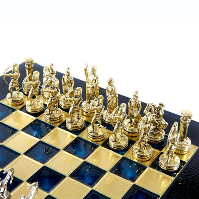 Exclusive Archers Metal Chess Set - Chessboard 28x28cm - Luxury Gift – S15BLU