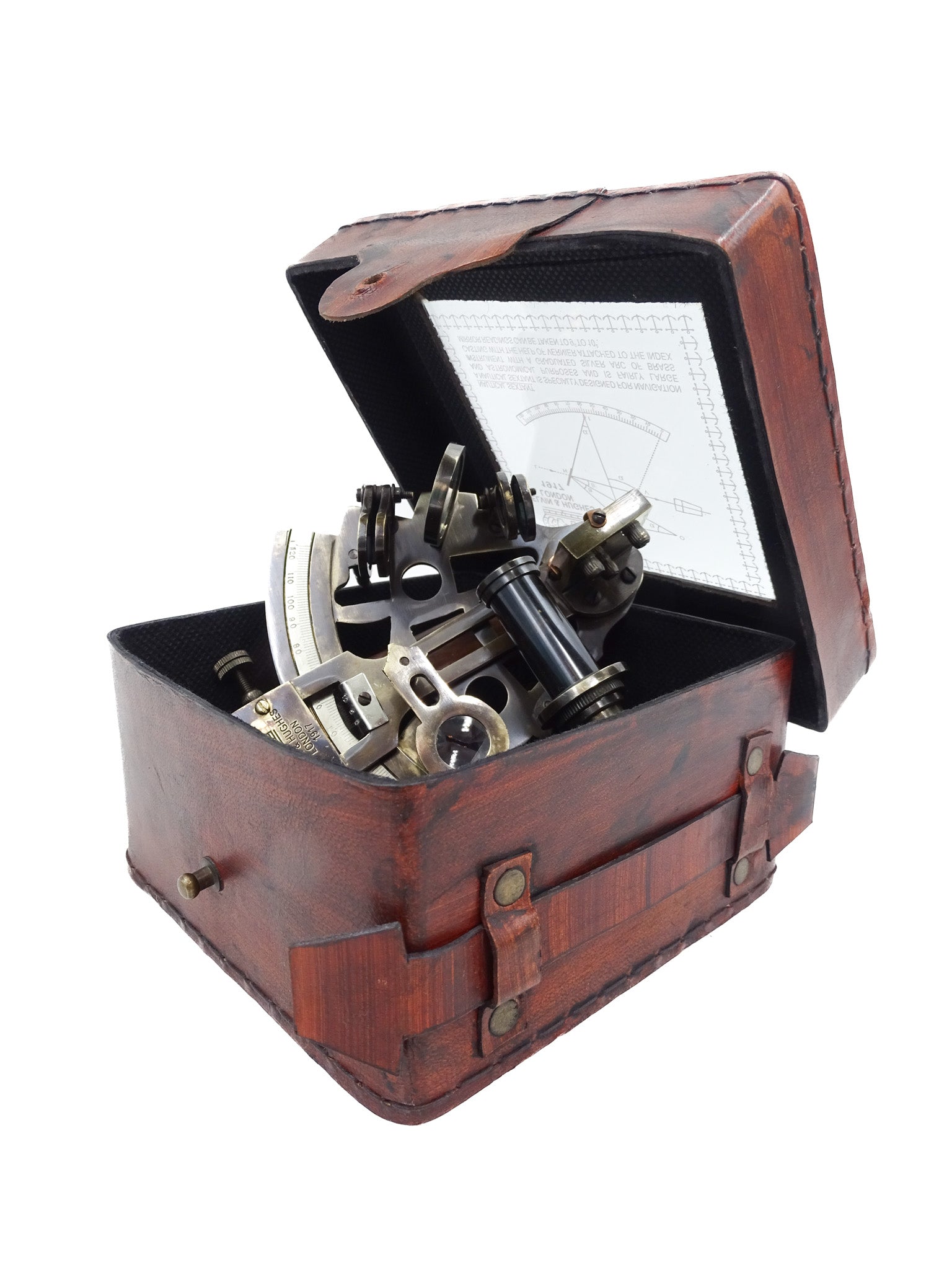 Brass Sextant in a Leather Box - NC1514B