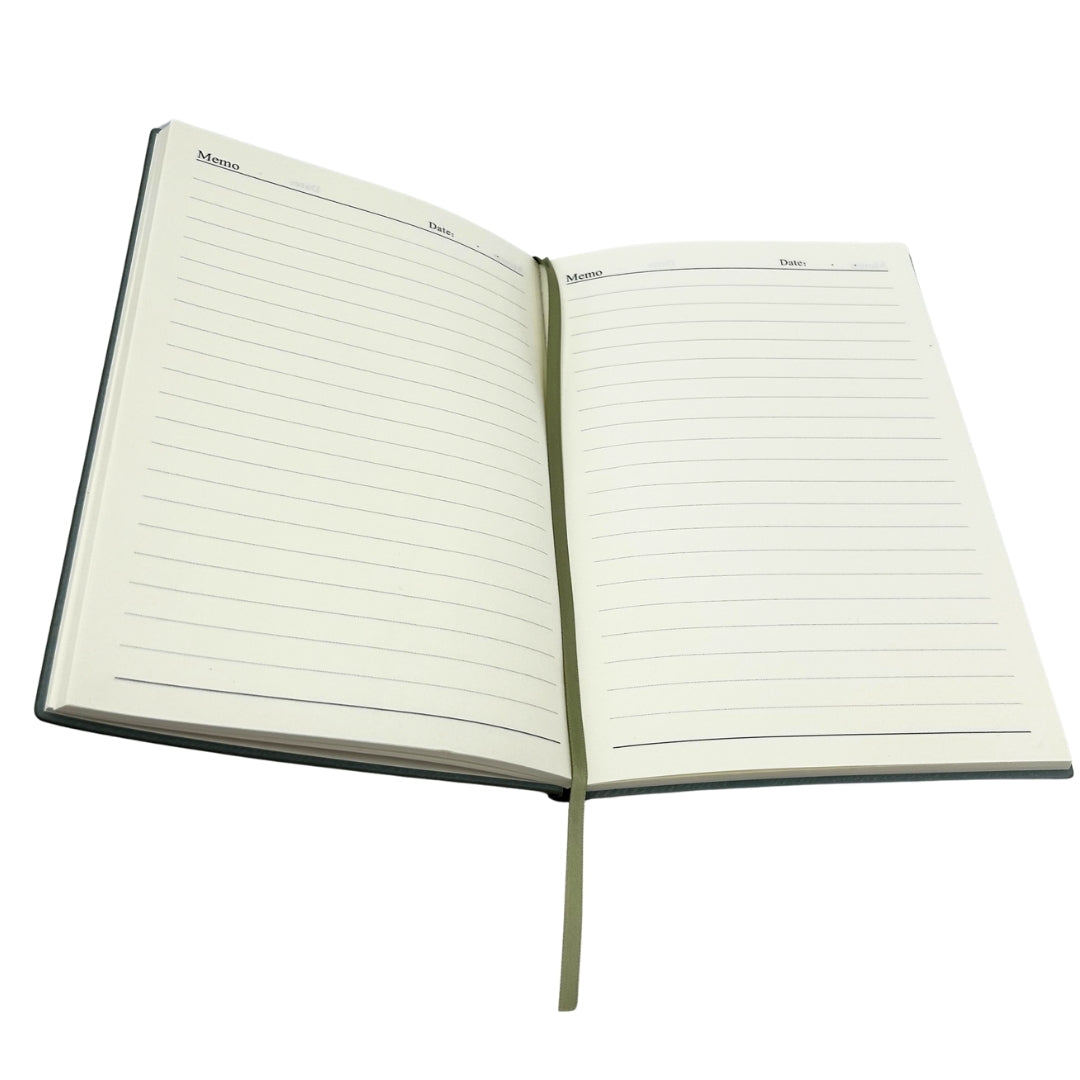 Elegant Gift Set - Leather A5 Notebook with Pen in a Gift Box - Olive Green - EE14