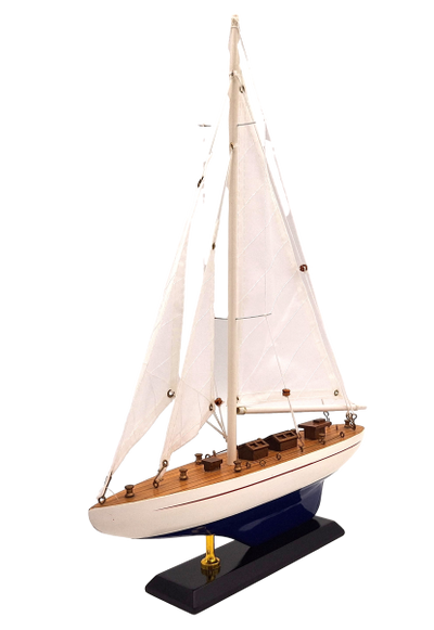 Wooden Yacht Model, Height 42cm – M1