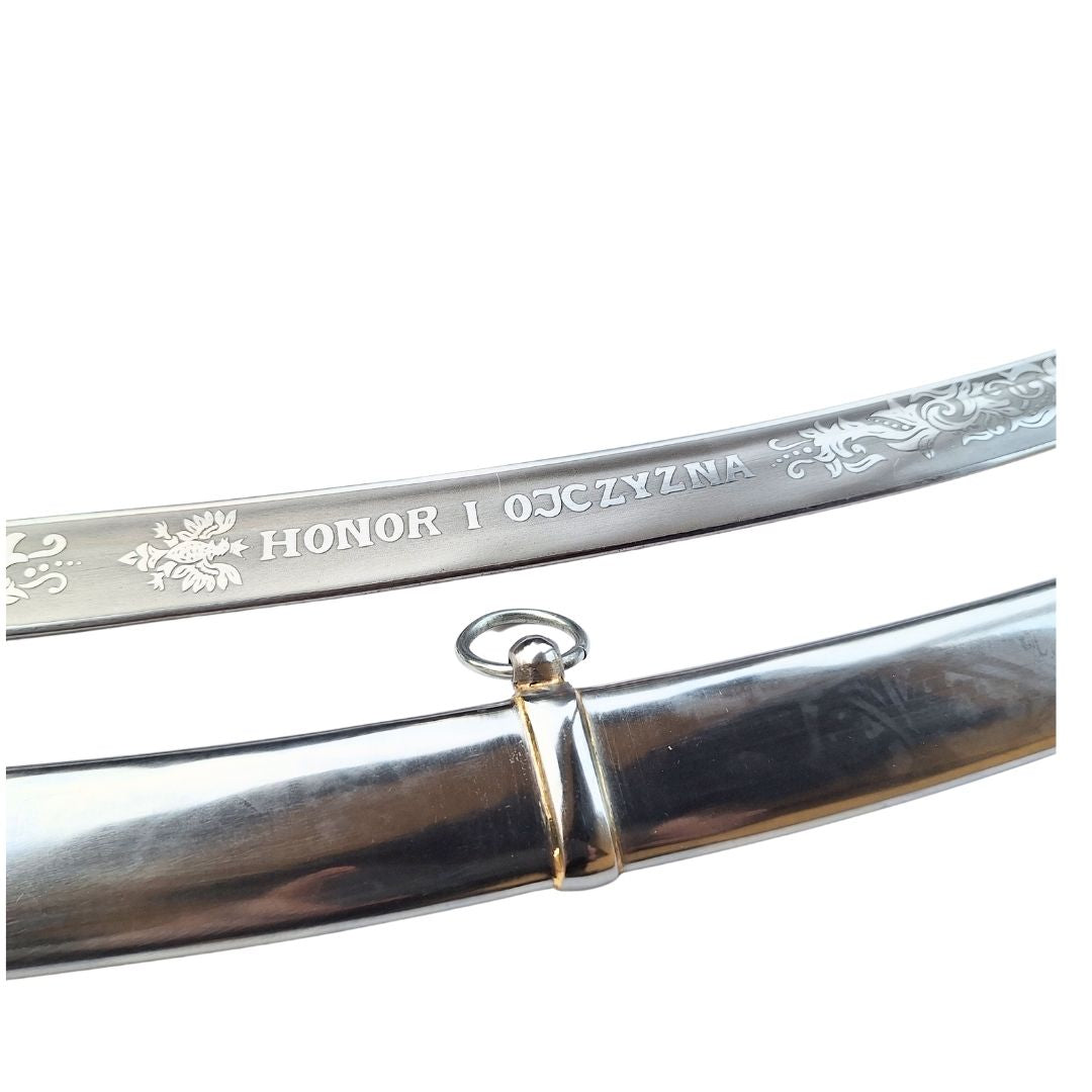 Replica of the 1917 “Radziwiłłówka” Cavalry Sabre with the Inscription “Honor and Homeland” – Personalized Engraving, Elegant Gift, Unhardened Steel, 91 cm Long