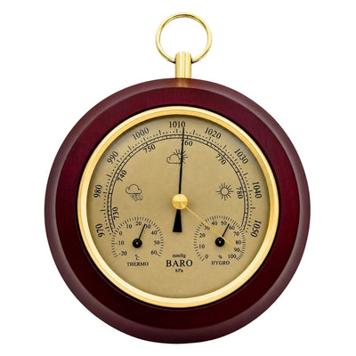 3-in-1 Weather Station Thermometer Barometer Hygrometer Round - YG386