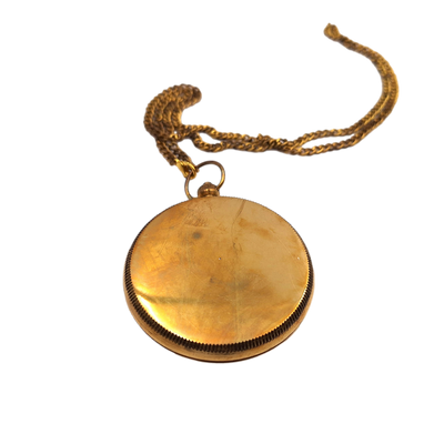 Brass compass on a chain in a leather case - CN215/2.5
