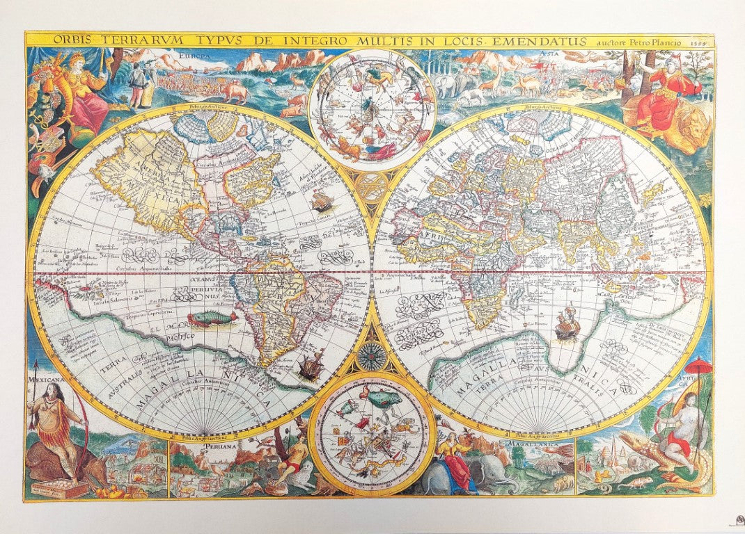 Old World Map - Orbis Terrarum Reprint - P. Plancius, 1594 M1594