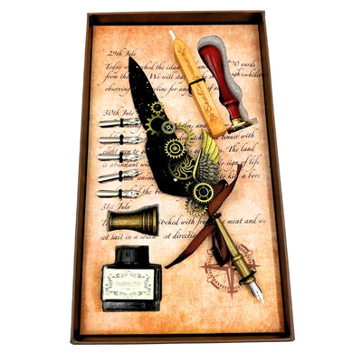 Premium Calligraphy Set Quill Pen - 6 Nibs Seal Pen Stand - EE16