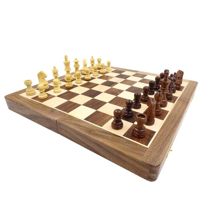 Wooden Chess Set 40×40 cm– minor defect – Folding Chessboard - G114