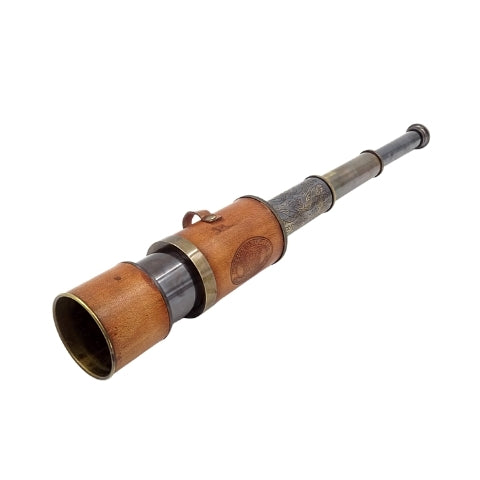 Retro Brass Leather Spyglass with Strap - Replica - NC1596