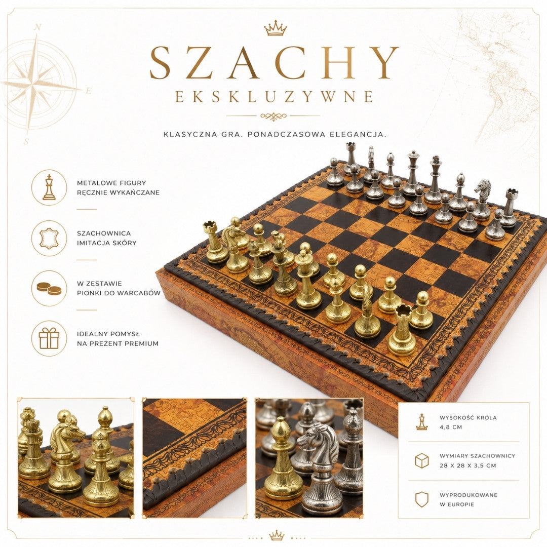 Exclusive Metal Italfama Chess Set 28x28 cm – N035