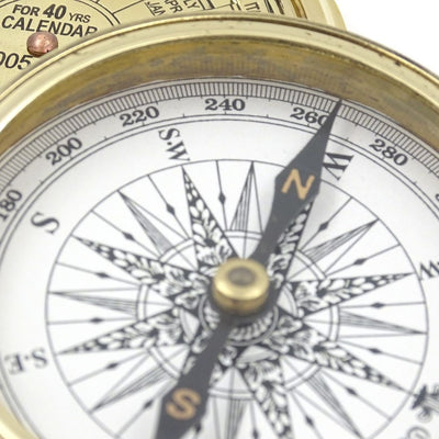 Brass Compass with 40-Year Calendar and Engraving Option