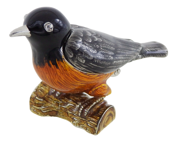 Unique Metal Box Decorated with Crystals - Bird - B0192-02