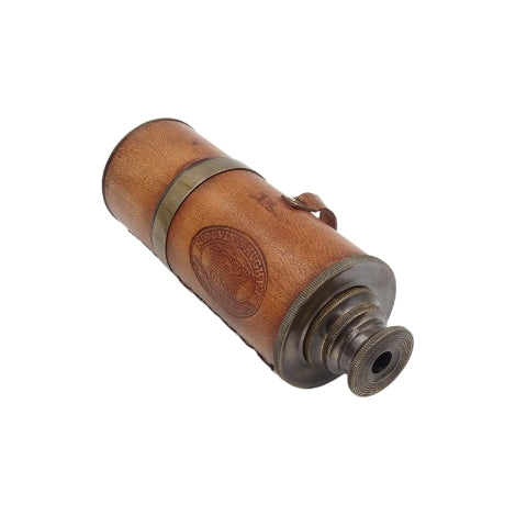 Retro Brass Leather Spyglass with Strap - Replica - NC1596