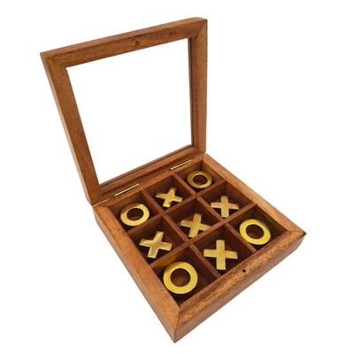 Tic-Tac-Toe in a Box with a Glass Top - DNU-004