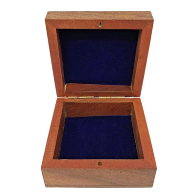 Wooden Gift Box with Navy Insert, 8x8 cm, Personalized with Engraving