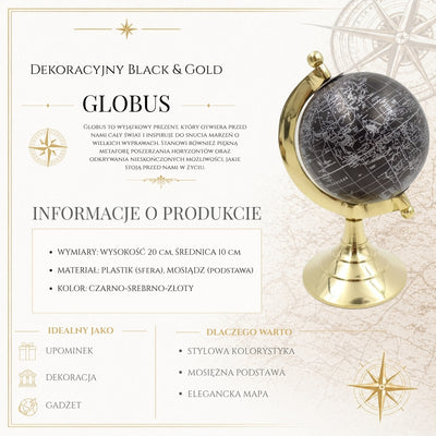 Decorative Globe Black & Gold – MMG004S