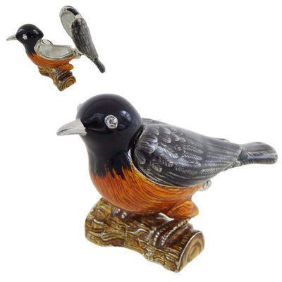 Unique Metal Box Decorated with Crystals - Bird - B0192-02