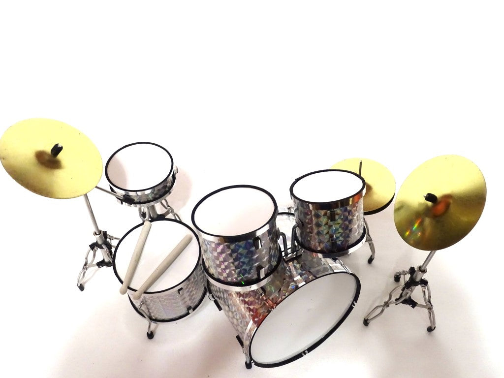 Mini drum kit silver chrome MDR-0039; scale 1:5