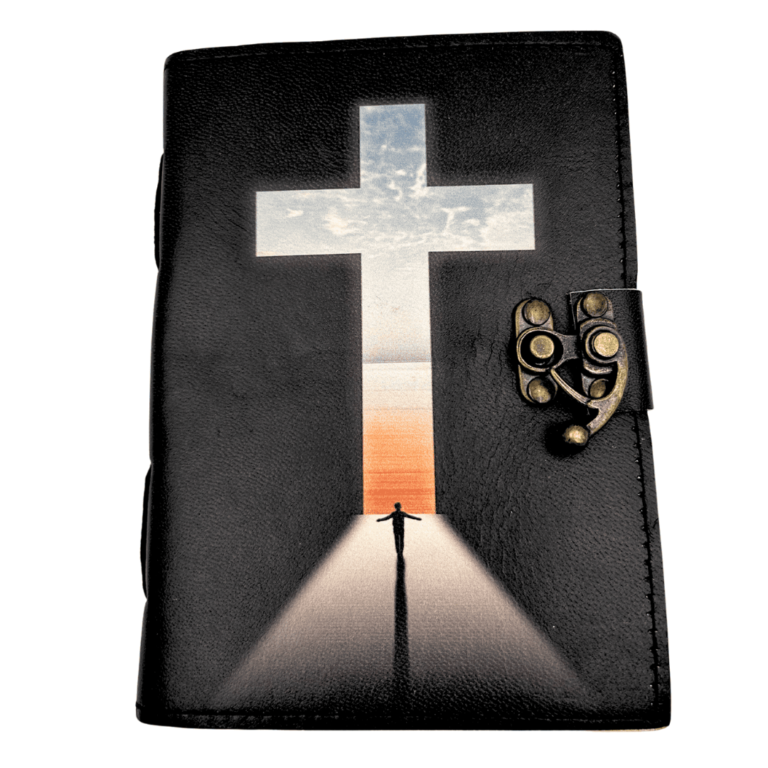 Leather Notebook Religious Cross - 200 pages - AH15