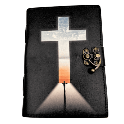 Leather Notebook Religious Cross - 200 pages - AH15