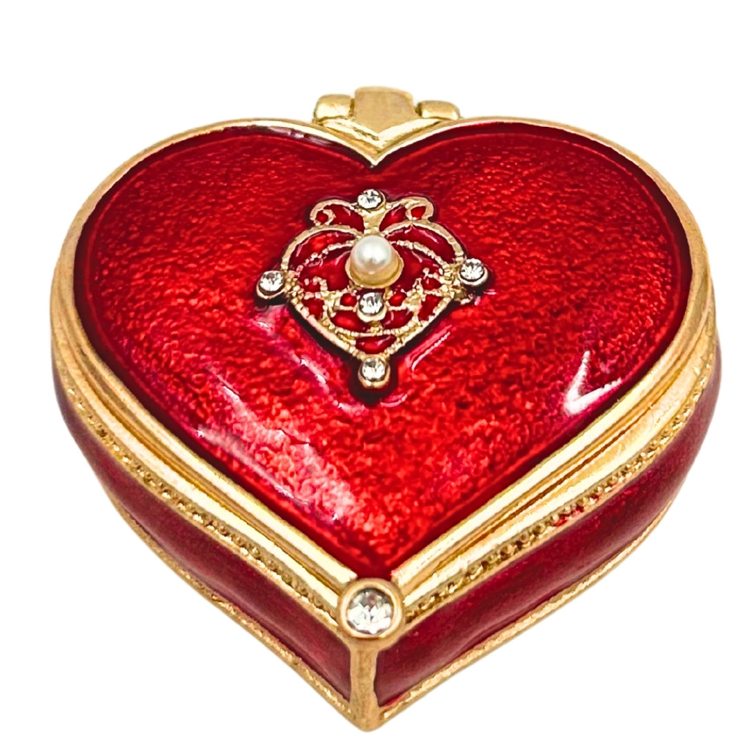 Exclusive Jewelry Trinket Box - Heart with Crystals - B0767-06RD